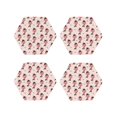 thumbnail image 1 of Honeii Dachshund Dog Heart print Leather Coaster Set of 4, ideal for safeguarding your furniture from drinks spills and effortless cleanup-Hexagon, 1 of 6