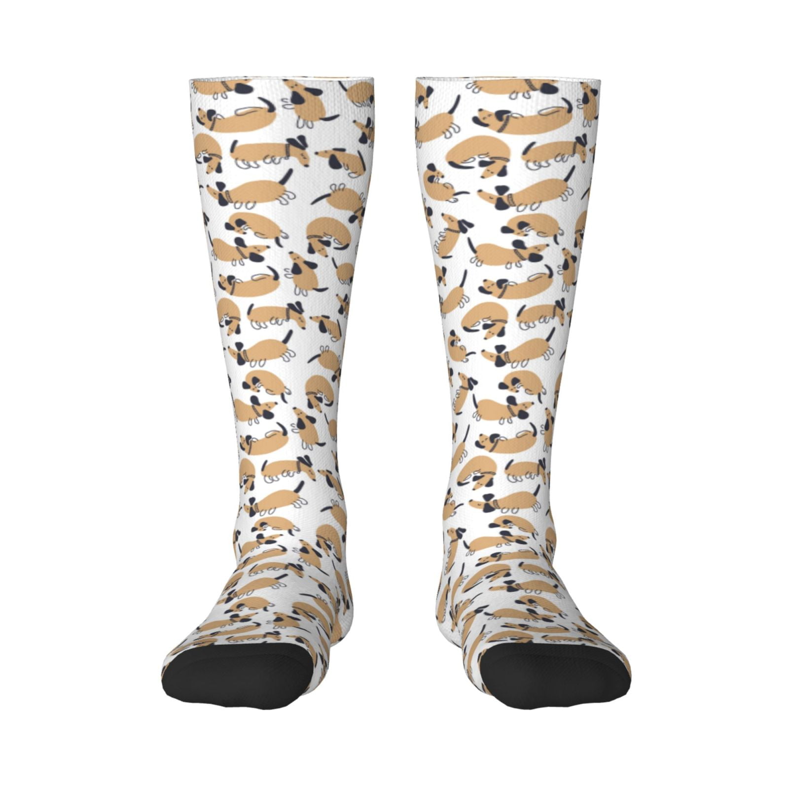Honeii Dachshund Dog Puppy Print Long Socks,Novelty Design Socks Gift