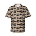 thumbnail image 1 of Honeii Dachshund Dog Woof Print Men’s Hawaiian Shirt,Classic Button-Down Short Sleeve Shirt, for Beach, Vacation, and Outdoor Activities,Medium, 1 of 7