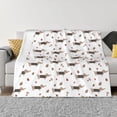 thumbnail image 1 of Honeii Dachshund Dog print throw blanket, crafted from cozy cotton flannel, offers versatile home decor as a bedding suitable for all seasons.-50"x40", 1 of 6