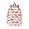 thumbnail image 1 of Honeii Dachshund Walking Print Canvas College Laptop Backpack, Durable Rucksack Travel Notebook Bag School Backpack Book Bag for Men Women-Medium, 1 of 7