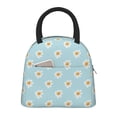 thumbnail image 1 of Honeii Daisies Flowers Print Insulated Lunch Bag Women Reusable Lunch Box with Pocket for Work Picnic Travel -One Size, 1 of 6