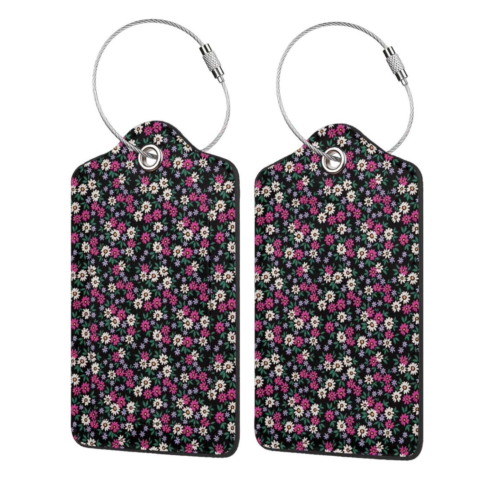 Honeii Daisies Flowers Print Leather Luggage Tag for Suitcases,ID Tags ...