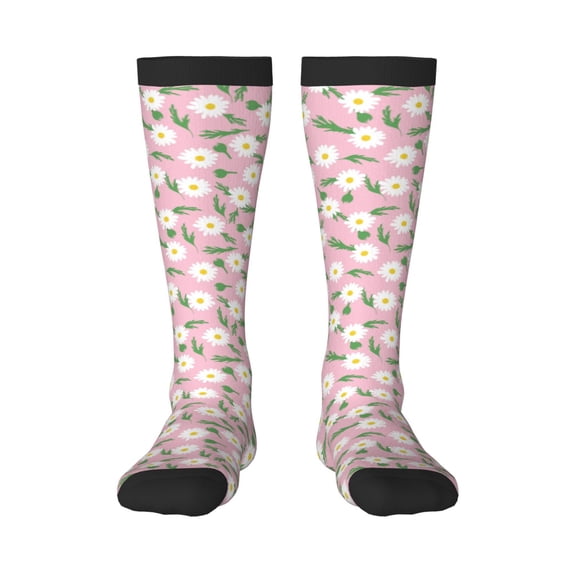 Honeii Daisies Flowers Print Long Socks,Novelty Design Socks Gift for Men and Women,Crew Socks,Calf Socks