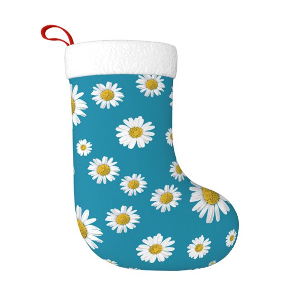 Honeii Daisies Flowers for Christmas Stocking,Large Xmas Stocking,Holiday and Family Stocking for Fireplace Christmas Holiday Party Decoration