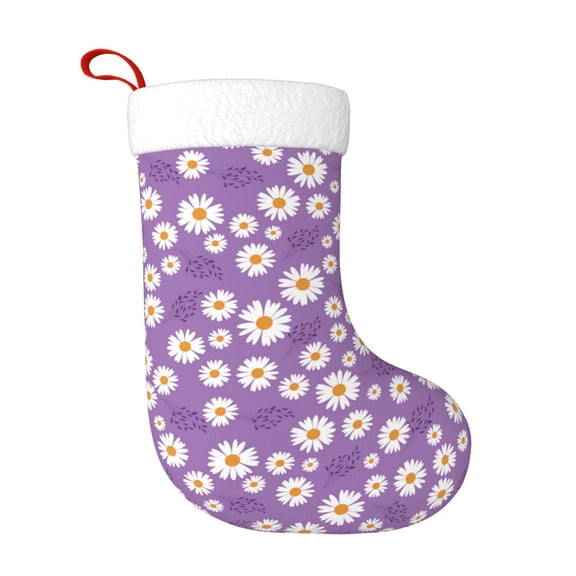 Honeii Daisies Flowers for Christmas Stocking,Large Xmas Stocking,Holiday and Family Stocking for Fireplace Christmas Holiday Party Decoration