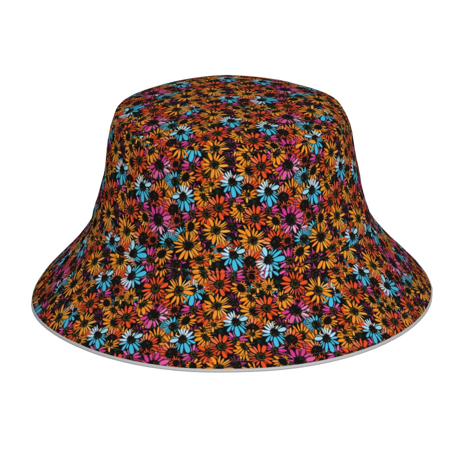 Honeii Daisies Flowers for Unisex Bucket Hat Waterproof Rain Hat ...