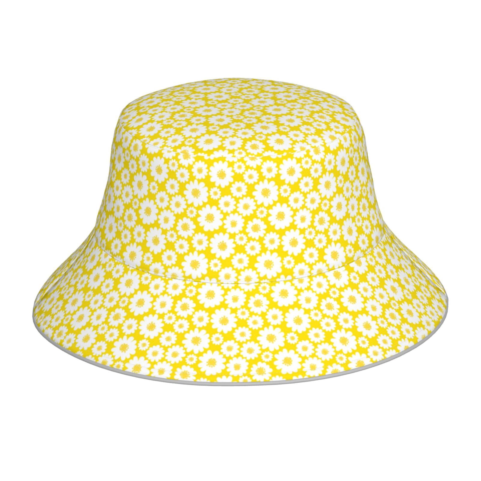 Honeii Daisies Flowers for Unisex Bucket Hat Waterproof Rain Hat ...