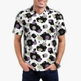 thumbnail image 1 of Honeii Daisies Flowers print Polo Shirt, a classic short-sleeved, button-down golf shirt designed for men3X-Large, 1 of 6