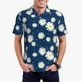 thumbnail image 1 of Honeii Daisies Flowers print Polo Shirt, a classic short-sleeved, button-down golf shirt designed for men3X-Large, 1 of 6
