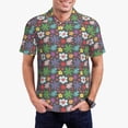 thumbnail image 1 of Honeii Daisies Flowers print Polo Shirt, a classic short-sleeved, button-down golf shirt designed for menSmall, 1 of 6