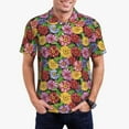 thumbnail image 1 of Honeii Daisies Flowers print Polo Shirt, a classic short-sleeved, button-down golf shirt designed for menXX-Large, 1 of 6