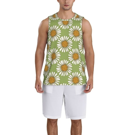 Honeii Daisies Flowers print basktball shirt for men and women, Unisex basketball jersey for Theme party-Large