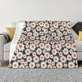 thumbnail image 1 of Honeii Daisies Flowers print throw blanket, crafted from cozy cotton flannel, offers versatile home decor as a bedding suitable for all seasons.-, 1 of 6