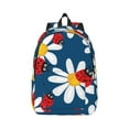 thumbnail image 1 of Honeii Daisies With Ladybugs Print Canvas College Laptop Backpack, Durable Rucksack Travel Notebook Bag School Backpack Book Bag for Men Women-Small, 1 of 7