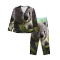 thumbnail image 1 of Honeii Daisy Koala print Women's Pajama Sets Long Sleeve Button Down Sleepwear Nightwear Soft Pjs Lounge Sets-X-Large, 1 of 7