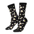 thumbnail image 1 of Honeii Daisy Print Adult Socks,Crew Socks,Casual Calf Socks,Daily Wear Socks for Men & Women, Perfect for Sports, Casual and Everyday Use, 1 of 6
