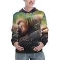 thumbnail image 1 of Honeii Daisy Sleeping Sloth Pattern Womens Oversized Hoodies Long Sleeve Sweatshirts Pullover Fall Outfits with Pocket-, 1 of 7