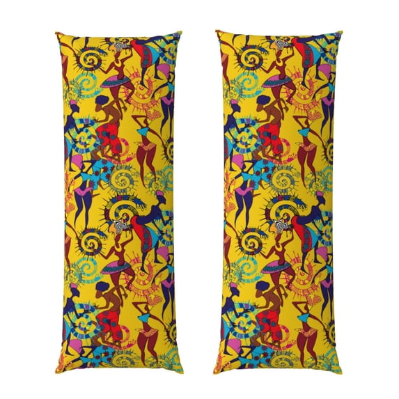 Honeii Dancing African Womens Print Long Body Pillowcase 20x54 in,Body Pillow Cover with Zipper,Large Body Pillowcase,Soft Bed Decorative