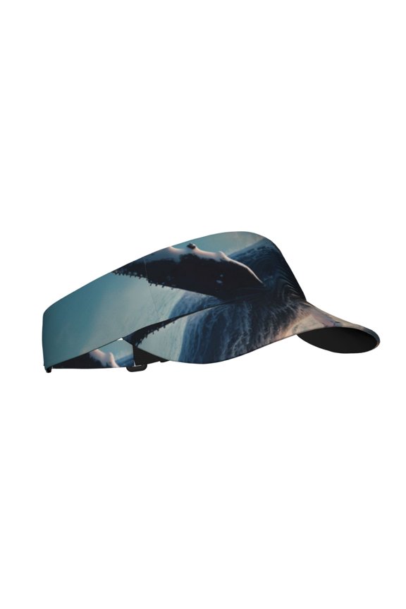 Dancing Whale Print Adult Sunscreen Visor Cap, Adjustable Sun Protection Hat,Sun Visor Hats,UV Protection Outdoor Sports Golf Running Sun Caps