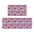 thumbnail image 1 of Honeii Dark Blue Stripes and Flamingos Print Kitchen Mat [2 PCS] for Floor, Waterproof Non-Slip Rugs, Kitchen Decor,Standing Mat for Floor,Office, Sink, Laundry, 1 of 6