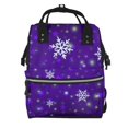 thumbnail image 1 of Honeii Dark Purple Snowflakes Pattern Mummy Diaper Bag Backpack Durable Maternity Baby Nappy Casual Shoulder Bags Travel Hiking Outdoor Pack, 1 of 6