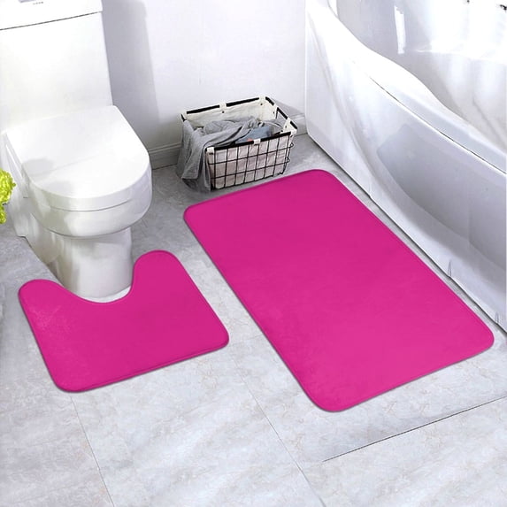 Honeii Darkmagenta Pattern Bathroom Anti-Skid Pad Bathroom Mat Vintage Seamless Pattern Not-Slip Toilet Rug Set