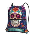thumbnail image 1 of Honeii Dead Day Party Print Drawstring Backpack,String Bag,Sackpack Cinch Water Resistant Nylon for Gym Shopping Sport Yoga, 1 of 6