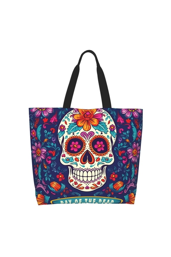 Dead Day Party Print Tote Bag for Women, Foldable Tote Bag Large Shoulder Bag Top Handle Handbag for Travel, Work