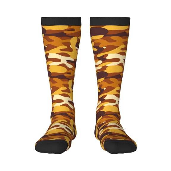 Honeii Desert Camouflage Print Long Socks,Novelty Design Socks Gift for Men and Women,Crew Socks,Calf Socks