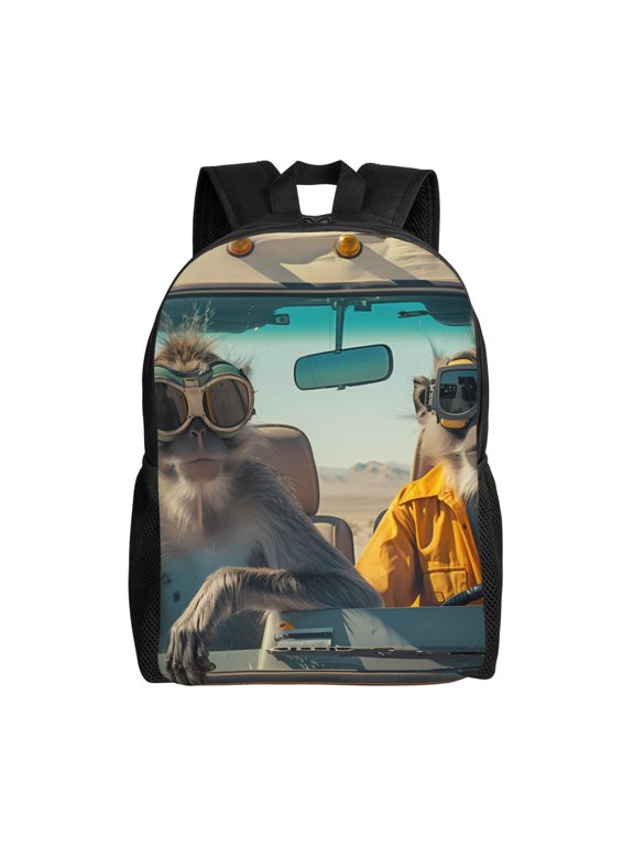 Desert Monkeys Drive Print Laptop Backpack for Work, College, Travel, Daily Backpacks for Men Women, Sport Rucksack,Computer Bag