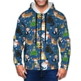 thumbnail image 1 of Honeii Different Cats Christmas Print Hoodies for Men, Pullover & Full Zip, Breathable Zip up Hoodie, Sweatshirt-Large, 1 of 5