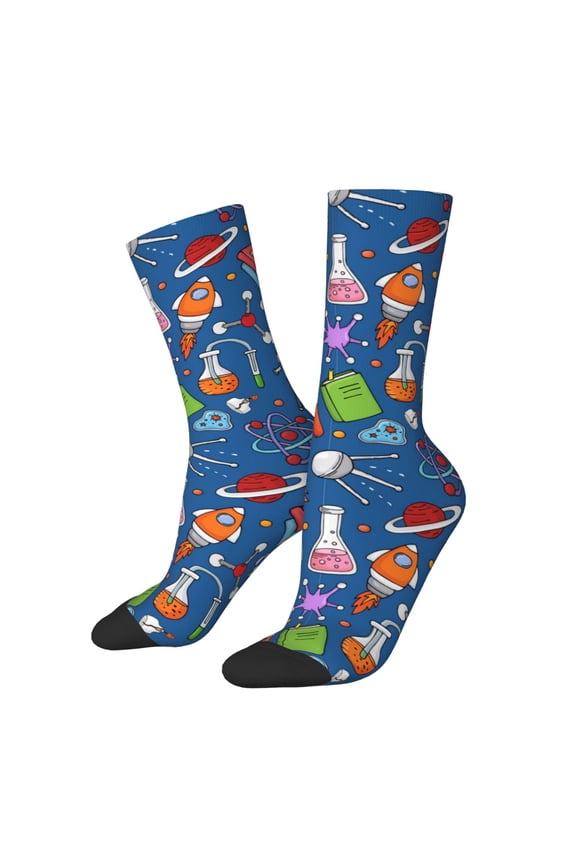 Different Chemical Things Print Adult Socks,Crew Socks,Casual Calf Socks,Daily Wear Socks for Men & Women, Perfect for Sports, Casual and Everyday Use