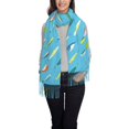 thumbnail image 1 of Honeii Different Color Fishing Bait Print Scarf Oversized Scarf Tassel Fall Winter Thick Scarf Warm Shawl Women,Women's Scarves & Wraps, 1 of 8