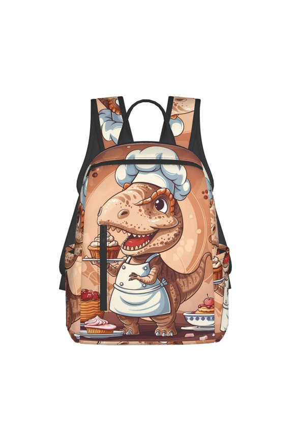 Dinosaur Baking Delight Print Lightweight Backpacks,Carry on Backpack,Durable Backpack for School, Work & Travel