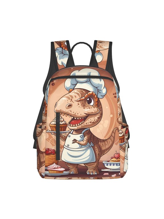 Dinosaur Baking Delight Print Lightweight Backpacks,Carry on Backpack,Durable Backpack for School, Work & Travel