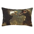 thumbnail image 1 of Honeii Dinosaur Bald Eagle Print Pillow Cases,Plush Throw Pillow Covers,Decorative Pillowcase for Sofa, Couch, Living Room-16"x24", 1 of 6