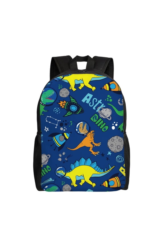 Dinosaur In Space Print Laptop Backpack for Work, College, Travel, Daily Backpacks for Men Women, Sport Rucksack,Computer Bag