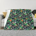 thumbnail image 1 of Honeii Dinosaur Plays Soccer print throw blanket, crafted from cozy cotton flannel, offers versatile home decor as a bedding suitable for all seasons.-60"x50", 1 of 6