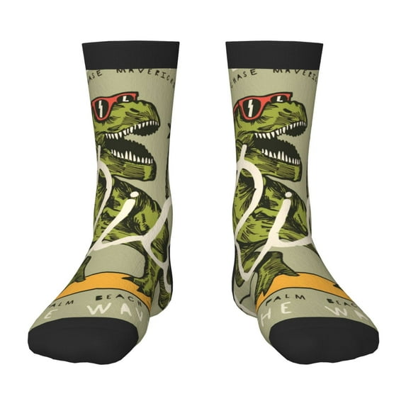Honeii Dinosaur Print Children's Colorful Socks,Unisex Kids and Toddlers' Cushioned Sock,Kids Athletic Crew Socks,for Everyday Wear and Sports