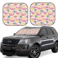 thumbnail image 1 of Honeii Dinosaur Print Foldable Car Sun Shade for Windshield, 2-Piece UV Protection Shade, Protects Car Interior, Ideal for Cars, Trucks, SUVs-Small, 1 of 6