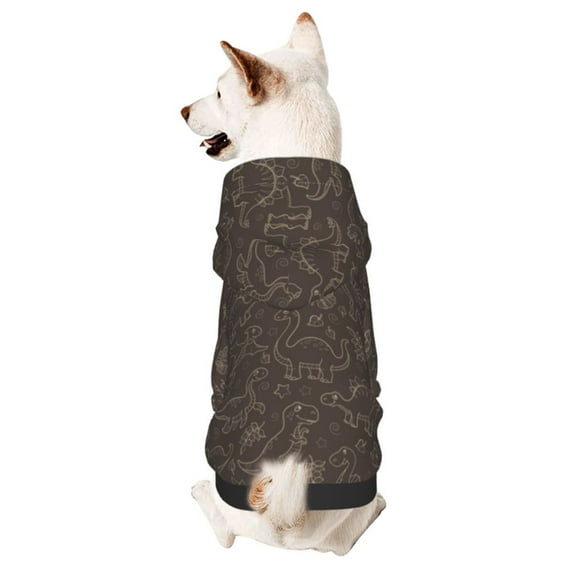 Honeii Dinosaur Print Small Dog Hoodies Pet Hooded Sweatshirts Fall Winter Puppy Cat Sweaters Warm Clothes for Small Dogs Outfits Costume-Small