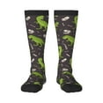 Honeii Dinosaur Skeleton Print Long Socks,Novelty Design Socks Gift for