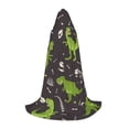 thumbnail image 1 of Honeii Dinosaur Skeleton Print Poncho Cape, Cloak Coat, Snuggly Hooded Wearable Blanket, Hooded Cape For Teenagers,Halloween Costumes-Medium, 1 of 7