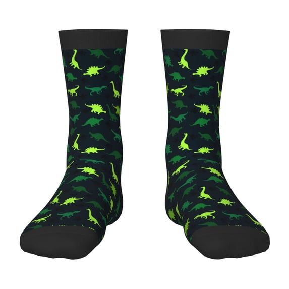 Honeii Dinosaurs Print Children's Colorful Socks,Unisex Kids and Toddlers' Cushioned Sock,Kids Athletic Crew Socks,for Everyday Wear and Sports