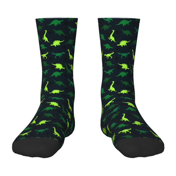 Honeii Dinosaurs Print Children's Colorful Socks,Unisex Kids and Toddlers' Cushioned Sock,Kids Athletic Crew Socks,for Everyday Wear and Sports