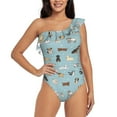 thumbnail image 1 of Honeii Dog Pets for women's one-piece swimsuit featuring a chic one-shoulder design experience elegance and style in the water-Medium, 1 of 6