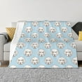thumbnail image 1 of Honeii Dog print throw blanket, crafted from cozy cotton flannel, offers versatile home decor as a bedding suitable for all seasons.-80"x60", 1 of 6