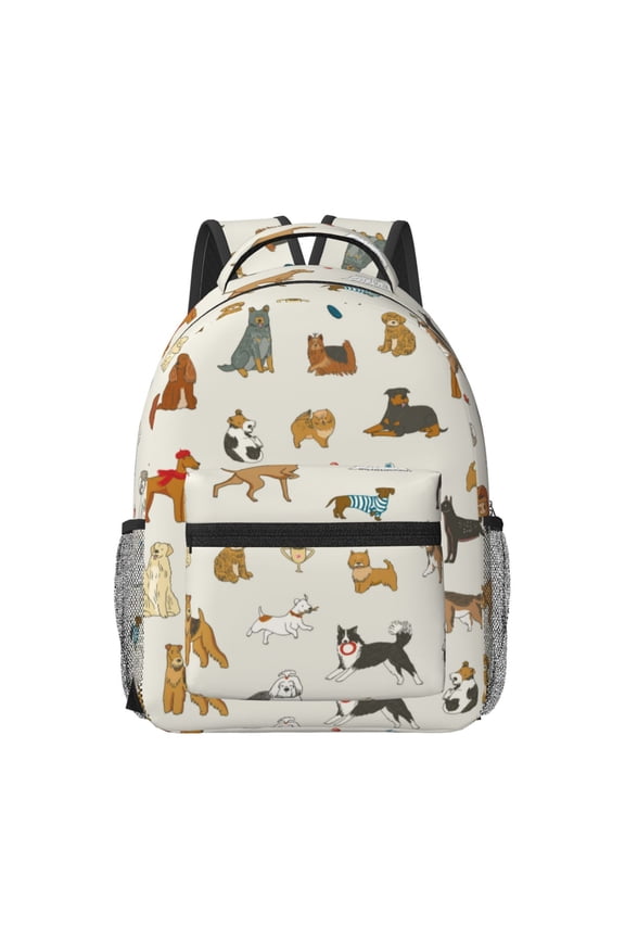 Dogs Funny Pets Print Backpack for School,15.6 inch Laptop Back Pack for High School and College Students, Waterproof Computer Bookbag-One Size