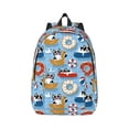 thumbnail image 1 of Honeii Dogs With Pool Floats Print Canvas College Laptop Backpack, Durable Rucksack Travel Notebook Bag School Backpack Book Bag for Men Women-Medium, 1 of 7